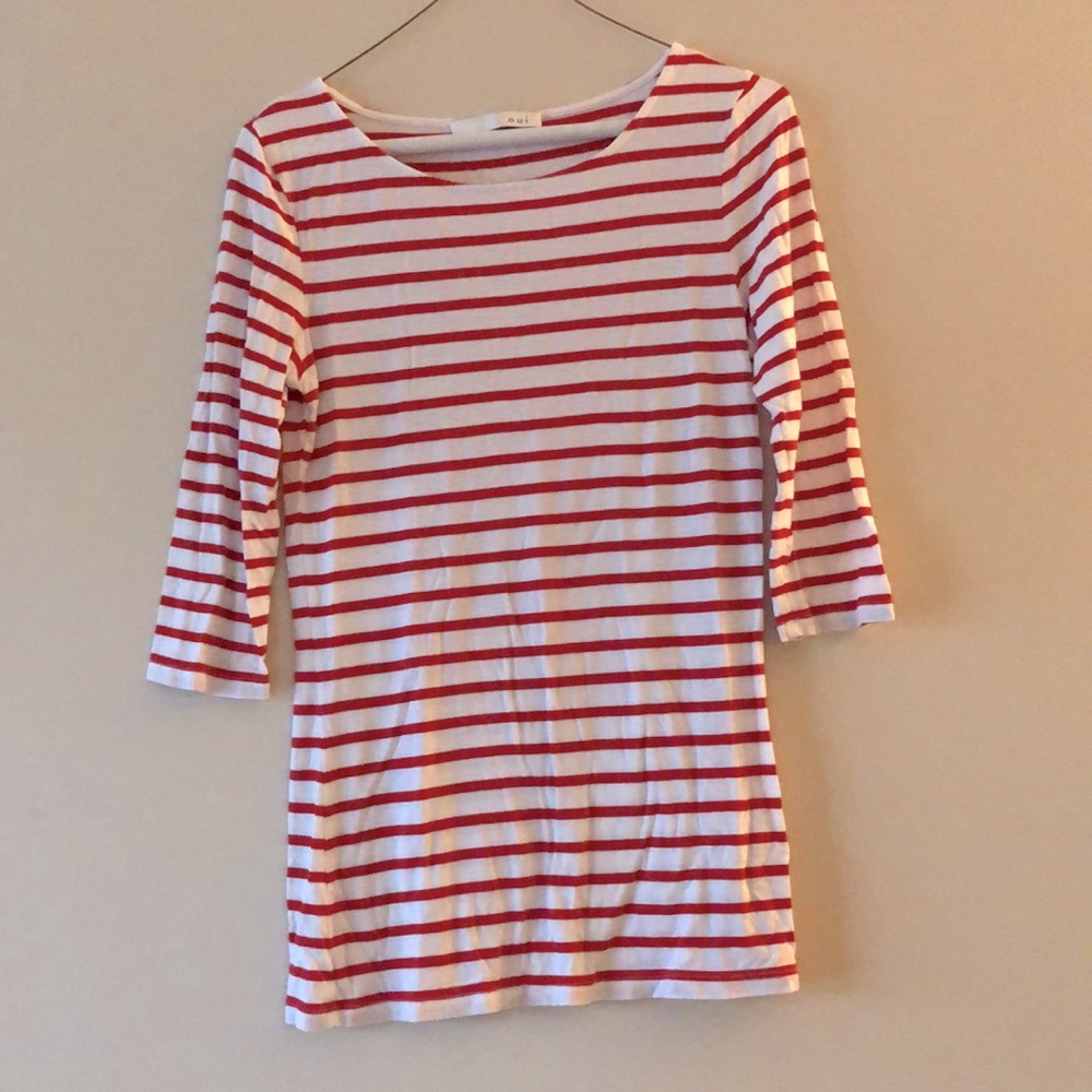 Long sleeve red striped top
